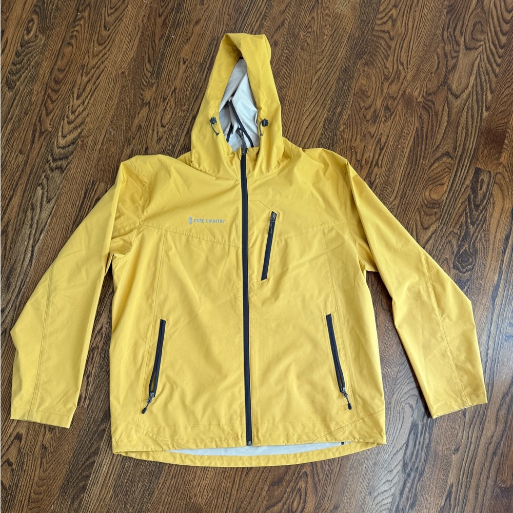 Free Country Yellow Hooded Softshell Jacket, Size XL